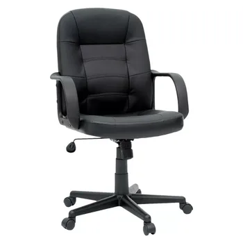 Офисное кресло из натуральной кожи черного цвета, Офисная мебель