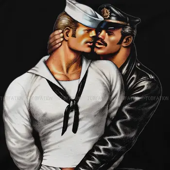 Футболка Tom of Finland LGBT Gay Pride из 100% хлопка, винтажная готическая мужская футболка с круглым вырезом, мужская одежда 2