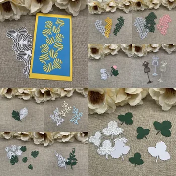 Серия металлических трафаретов для рождественских цветочных рамок, трафареты для DIY, скрапбукинг, Декоративная форма для высечки ручной работы
