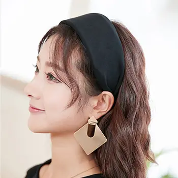 Модная элегантная винтажная широкая лента для волос, обруч для волос в корейском стиле в стиле ретро, милая женская повязка на голову, замша 3