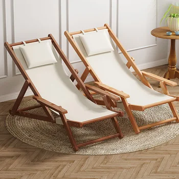Современное деревянное пляжное кресло для сада, Складная Скамейка для пикника, Пляжные стулья, Прозрачная терраса, Уличная мебель Cadeira De Praia 2