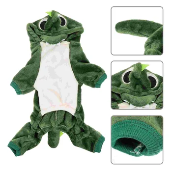 Одежда в стиле щенячьего динозавра, удобная одежда для домашних животных из кораллового флиса, толстовка с капюшоном для собак