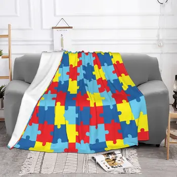 Радужные геометрические красочные одеяла-пазлы, флисовое осенне-зимнее теплое одеяло для постельных принадлежностей, автомобильное плюшевое тонкое одеяло 1