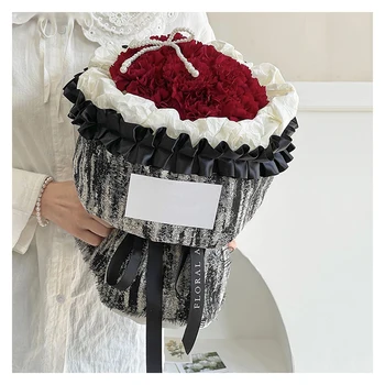 Черно-белая упаковка для букета цветов, ткань с пятнами, 1,5 м 0