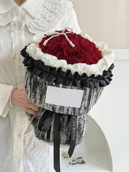 Черно-белая упаковка для букета цветов, ткань с пятнами, 1,5 м 2