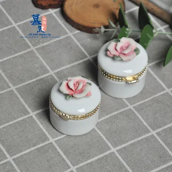 Шкатулка для украшений с керамическим цветком в европейском стиле, Кольцо, ожерелье, украшение для дома, подарок