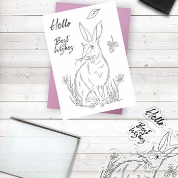 Прозрачная силиконовая печать для скрапбукинга своими руками, фотоальбома, декоративных прозрачных марок, милого кролика, нового поступления 2021 года 1