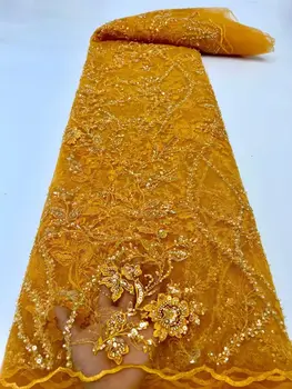 2022 Высококачественные Нигерийские Африканские блестки, Бархат, Кружевная ткань, вышивка Для пошива свадебных платьев в нигерийском стиле