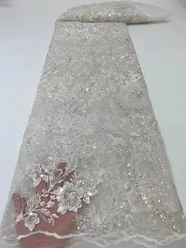 2022 Высококачественные Нигерийские Африканские блестки, Бархат, Кружевная ткань, вышивка Для пошива свадебных платьев в нигерийском стиле 2