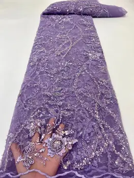 2022 Высококачественные Нигерийские Африканские блестки, Бархат, Кружевная ткань, вышивка Для пошива свадебных платьев в нигерийском стиле 5