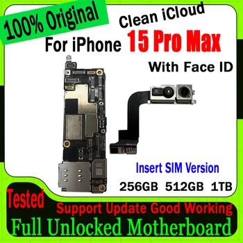 Оригинальная Материнская Плата Разблокировки Для iPhone 15 Pro Max SIM-Версия Материнской Платы Бесплатная Логическая Плата iCloud С Обновлением Поддержки FaceID Plate