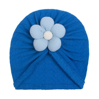 Детская шапочка с цветочным узором из дышащей ткани N80C, удобная эластичная шапочка, теплая шапочка для холодной погоды