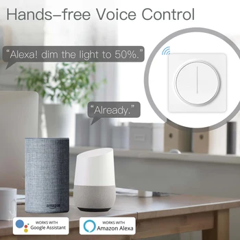 Новый умный поворотный/сенсорный выключатель затемнения Smart Life/дистанционное управление приложением Tuya Работает с голосовыми ассистентами Alexa EU 5