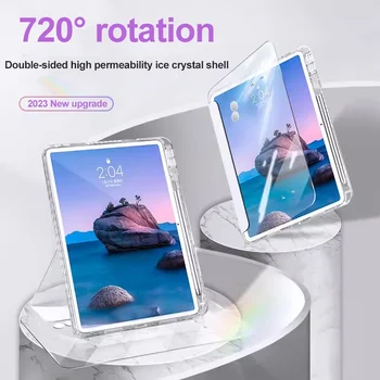 Вращающийся Чехол Для планшета Ice Crystal Для iPad Air 5 4 10.9 Pro12.9 Pro11 10th 10.9 Air 3 Pro 10.5 10.2 Air 2 1 Mini6 Со Слотом Для Пера