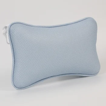 Подушка для поддержки шеи и спины в ванной - мягкая и поддерживающая с присосками (синяя)