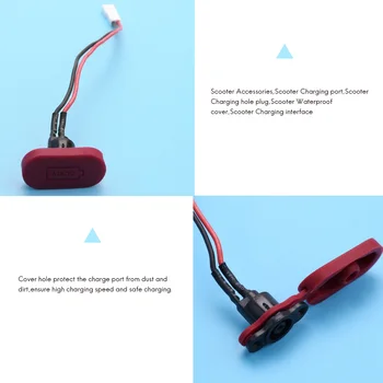 Для электрического скутера Xiaomi Mijia M365 Крышка зарядного отверстия с зарядным кабелем Порт для зарядки Пластиковая водонепроницаемая крышка 1