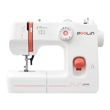 Простая швейная машина POOLIN EOC590 для домашнего использования для взрослых - 26 стежков, регулируемая длина стежка с помощью аксессуара и ножки