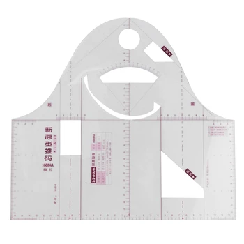 9X Линейка для дизайна модной ткани в соотношении 1: 1, Форма для обрезки, шаблон для рисования одежды для школьников, линейка-прототип одежды 3