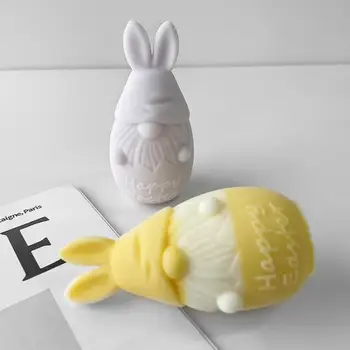 Формы для пасхальных свечей, Силиконовая форма для Пасхального кролика, яйцо своими руками, Гипсовая форма для кролика, Эпоксидная смола, Гипсовая форма для шоколада 2