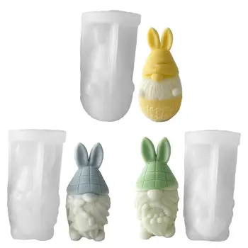 Формы для пасхальных свечей, Силиконовая форма для Пасхального кролика, яйцо своими руками, Гипсовая форма для кролика, Эпоксидная смола, Гипсовая форма для шоколада 5