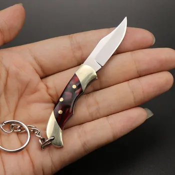 Острый мини-Карманный Складной нож из нержавеющей стали для выживания в кемпинге, Портативный Быстрый Нож EDC с ручкой из акрила + латуни / нержавеющей стали