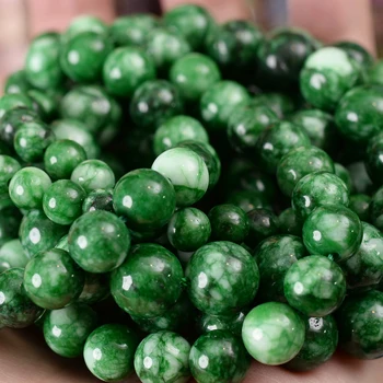 Бусины из натурального сухого зеленого нефрита, круглые бусины-распорки для изготовления ювелирных изделий, браслеты и ожерелья ручной работы, 6-8-10 мм