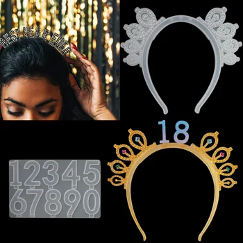 Сделай сам Хрустальную силиконовую форму Королевская Корона на День рождения, Обруч Для волос, Аксессуары, Украшения на День рождения, Силиконовые формы для смолы