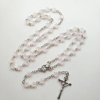 Модные христианские украшения, ожерелье из молитвенных бусин, ожерелье с подвеской из бусин в виде вишневого цветка, ожерелье-чокер