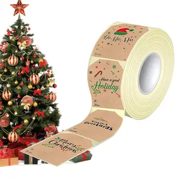 Наклейки для рождественских подарков, 200шт коричневых самоклеящихся рождественских этикеток с написанными от руки именами, наклейки для вечеринок своими руками, праздничный декор 1