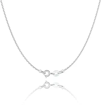 Ожерелье с цепочкой из стерлингового серебра, цепочка для женщин и девочек, ожерелье с кабельной цепочкой диаметром 1,1 мм, модернизированная застежка с пружинным кольцом, тонкая и прочная