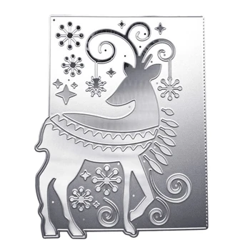 Рождественский олень, Лось, трафарет для резки металла, альбом для скрапбукинга, Бумажная открытка, шаблон, форма для тиснения, ремесло