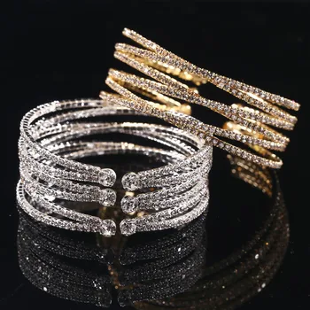 Невеста, полная бриллиантовых браслетов, женские Хрустальные браслеты, ювелирные изделия элитного бренда, браслеты для женщин, браслет-манжета со стразами