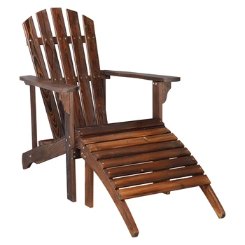 открытый сад 120*72*96 см со скамеечкой для ног Деревянный Одноместный стул Карбонизированного цвета 0