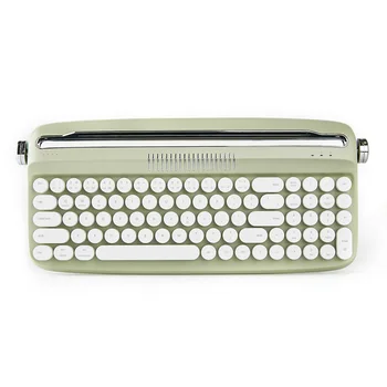 YUNZII B309 Matcha Green Модернизированная Ретро Беспроводная Клавиатура для Пишущей Машинки USB-C / Bluetooth с Симпатичными Круглыми Колпачками Для Клавиш и Встроенными Подставками