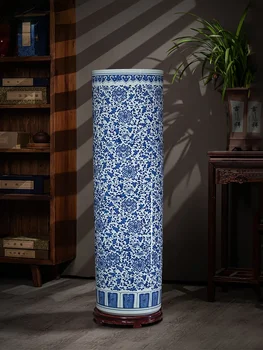 Цзиндэчжэньская Керамическая Большая Ваза, Прямой Бело-голубой Фарфор, Фарфоровый Новый Китайский шкаф для телевизора в гостиной
