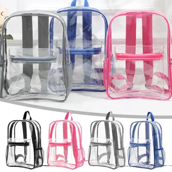 Прозрачный рюкзак из ПВХ, одобренный стадионом, с усиленным ремнем, школьный ранец для школьного рабочего места, стадион