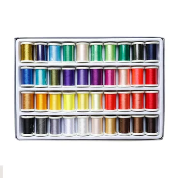 40шт разноцветных полиэфирных вышивальных ниток 135D/2 для домашнего машинного шитья Дома 280 м/рулон Яркого цвета