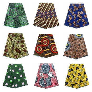 2023 Зеленые Африканские восковые принты Анкары 100% хлопок Ткань Binta Настоящий воск Высококачественная Африканская ткань 6 ярдов для вечернего платья