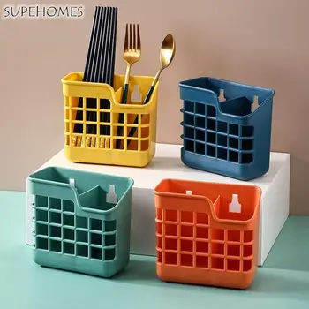 Настенный держатель для палочек для еды, Влагостойкий Пластиковый Полый стеллаж для хранения столовых приборов для кухни