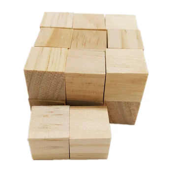 20шт 20 мм Незаконченных деревянных кубиков для поделок, Пустых деревянных кубиков, натуральных кубиков из цельного дерева для поделок, поделок и украшений