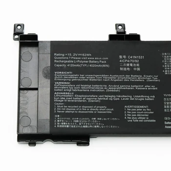 Новый Подлинный Оригинальный Аккумулятор для Ноутбука C41N1531 15,2V 62Wh для Asus ROG Strix GL502VT GL502VS GL502VY 2