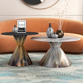 Прикроватные журнальные столики для чая, передвижная прикроватная тумбочка, рабочий стол для квартиры, обеденные столы по центру, круглая мебель для гостиной Tavolo Soggiorno