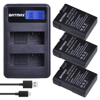 Batmax 3шт 1200 мАч EN-EL14A EN-EL14 Аккумулятор + ЖК-USB Двойное Зарядное Устройство для Nikon D3100 D3200 D3300 D3400 D3500 D5600 D5100 D5200 P7000
