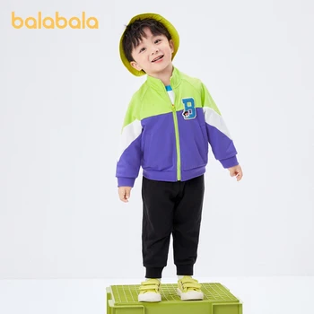 Balabala Для малышей 2023, Осенний спортивный костюм из двух предметов, удобный модный модный костюм 1