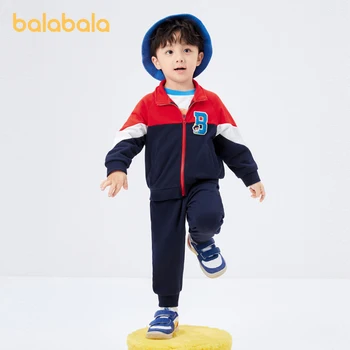 Balabala Для малышей 2023, Осенний спортивный костюм из двух предметов, удобный модный модный костюм 2