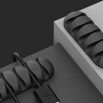 Кабельные зажимы Универсальный держатель шнура, органайзер для проводов наушников, черный, 5 слотов