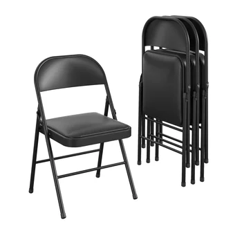 Виниловый складной стул Mainstays (4 упаковки), черный 0