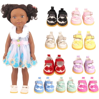 ботинки для салфеток с бантом из искусственной кожи 5 см для 14-дюймовой куклы American & EXO 1/6 Doll