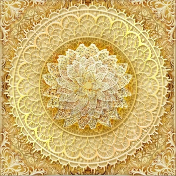 бейбехан Пользовательские обои 3d фрески золотой бриллиантовый цветок классический купол зенит фреска обои домашний декор фреска 3d обои 3
