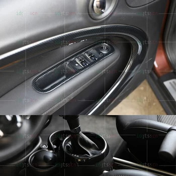 Наклейка из углеродного волокна в салоне автомобиля, полный комплект, крышка панели переключения передач, Внутренняя отделка для MINI Cooper Countryman R60, Автоаксессуары 3